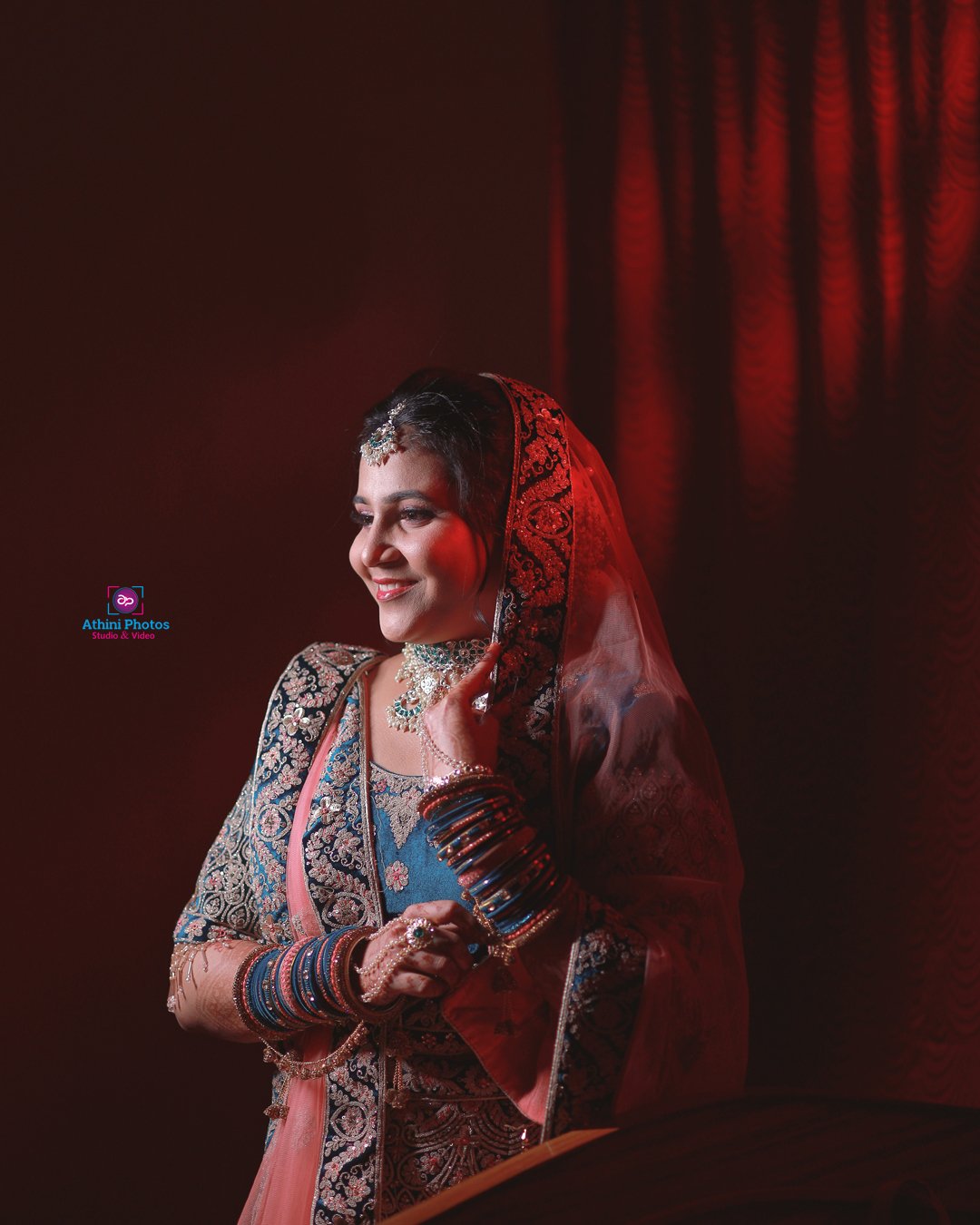 Muslim bride in exquisite Indian clothing for her special wedding day.