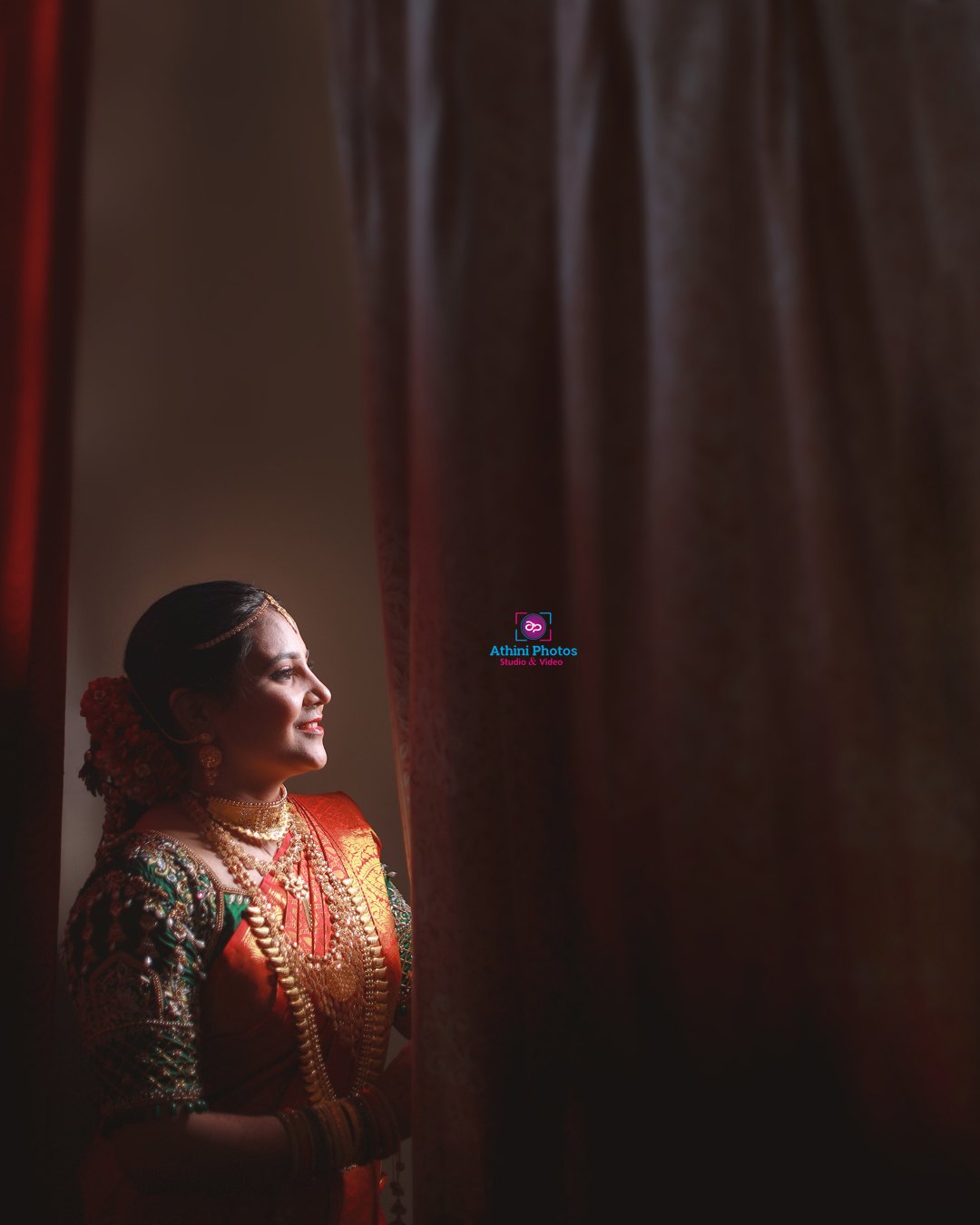 A Muslim wedding bride in a traditional Indian sari.
