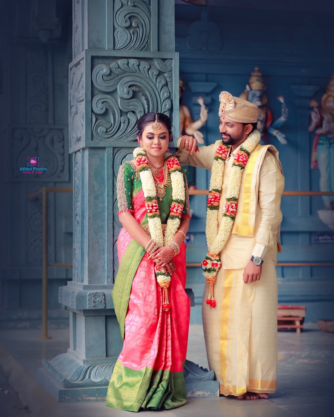 A professional wedding photographer capturing beautiful moments in Tamil Nadu.